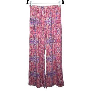 Nanette Lepore Pink Patterned Swim Cover Up Pull On Pants Size Small Stretchy